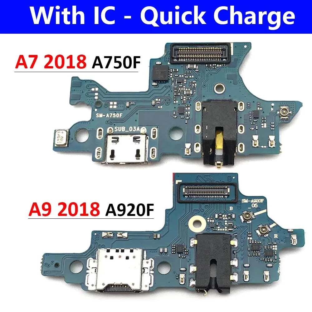 Placa de conector de puerto de carga, Cable flexible para Samsung A7 2018, A750, A750F / A9 2018, A920, A920F, placa de carga USB