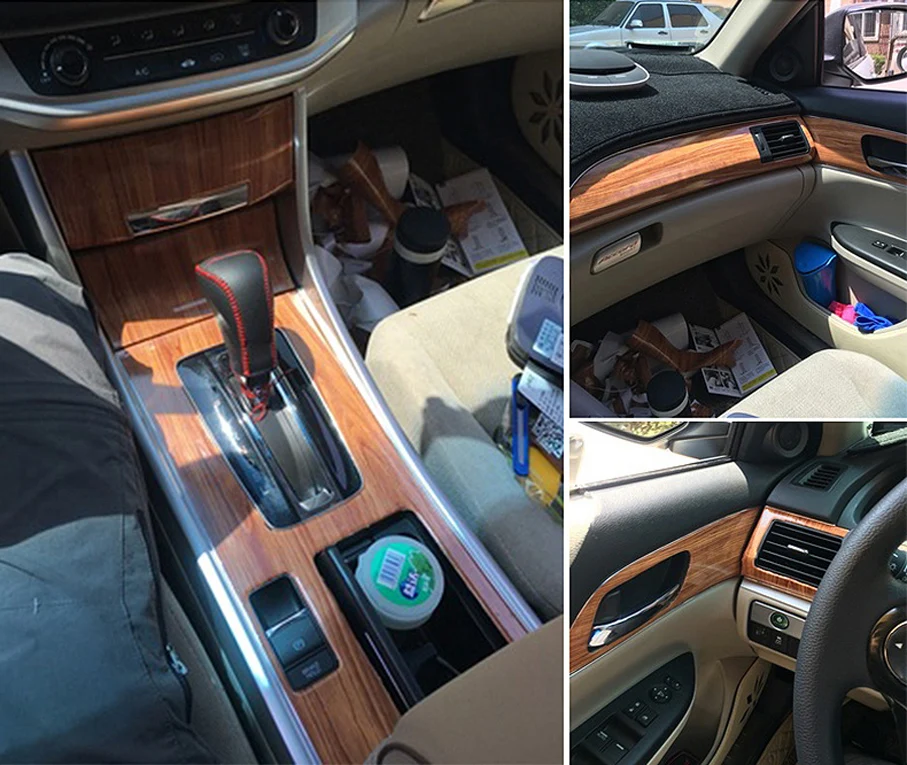 Wood Vinyl Wrap Film Car Sticker Interior Furniture Bubble Free Self Adhesive Wooden Textured Grain Decorative Film Cabinet - view 5
