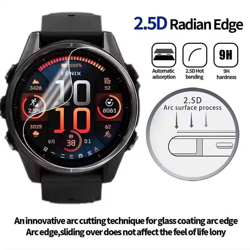 Screen Protector for Garmin Fenix 8 7X 6X Pro 7S 7 6S 6 Pro 5X 5S 5 Plus E Fenix 8 51MM 47MM AMOLED Solar Film Protection Foil