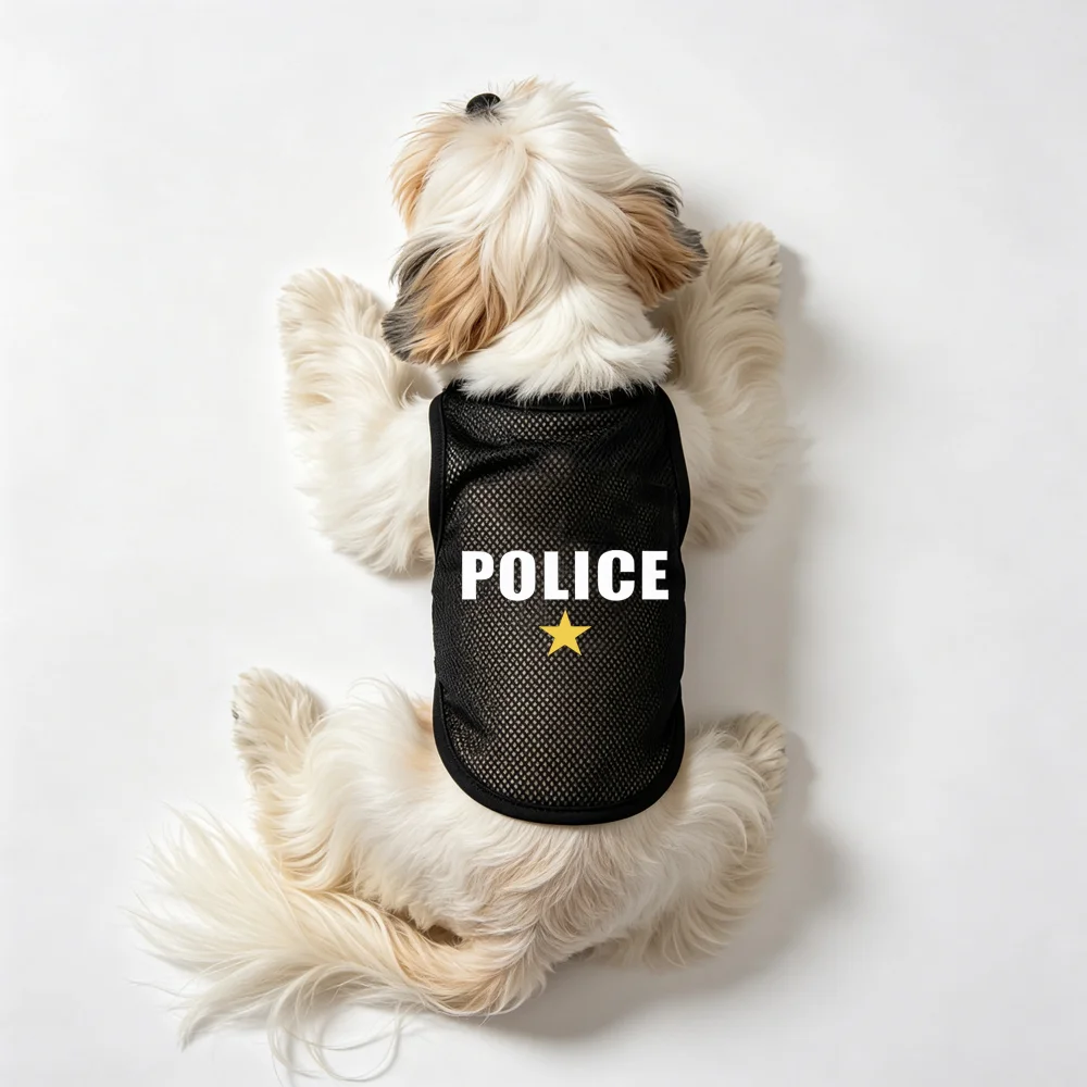 1Pc Summer Breathable Mesh Pet Vest Cute Expression Print Sleeveless Dog Shirt Cool Casual Clothes for Medium Puppy Cat Apparel