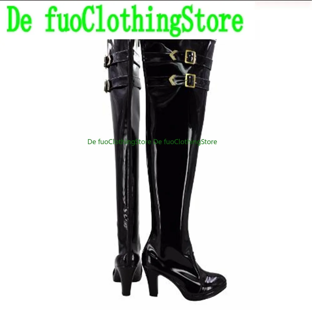 Defuo Love Live Eli Ayase أحذية كوسبلاي سوداء عالية الكعب أحذية كوسبلاي أحذية لعبة أنيمي متجر أحذية الهالوين #1