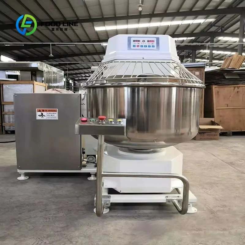Customized Automatic Dumping Spiral Dough Mixer Machine, Large Capacity Spiral Mixer Available for Industrial Bakery Mass