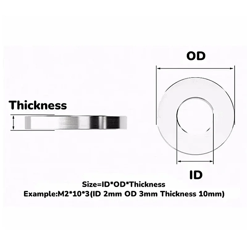 304 Stainless Steel M2 M3 M4 M5 M6 M7 M8 M8.6 M9 M10 M11 M12~M40 Smooth Extra Thick Washer Enlarged Gaskets Flat Washers