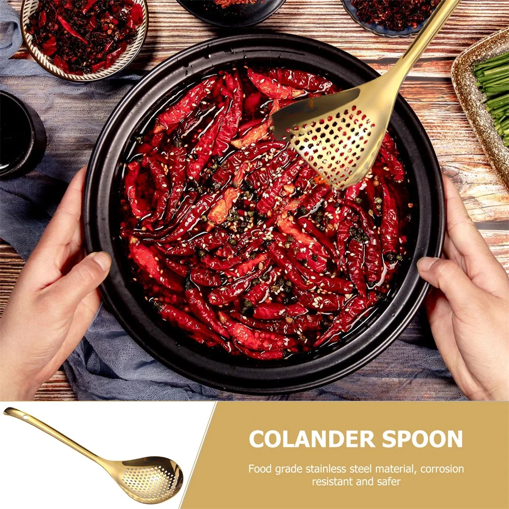 

Stainless Steel Colander Food Spoon Kitchen Strainer Filter Household Small for 304