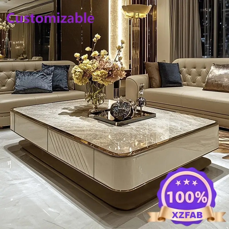 Factory Direct 2026 Light luxury high-end living room coffee table size apartment creative modern senior design super crystal st