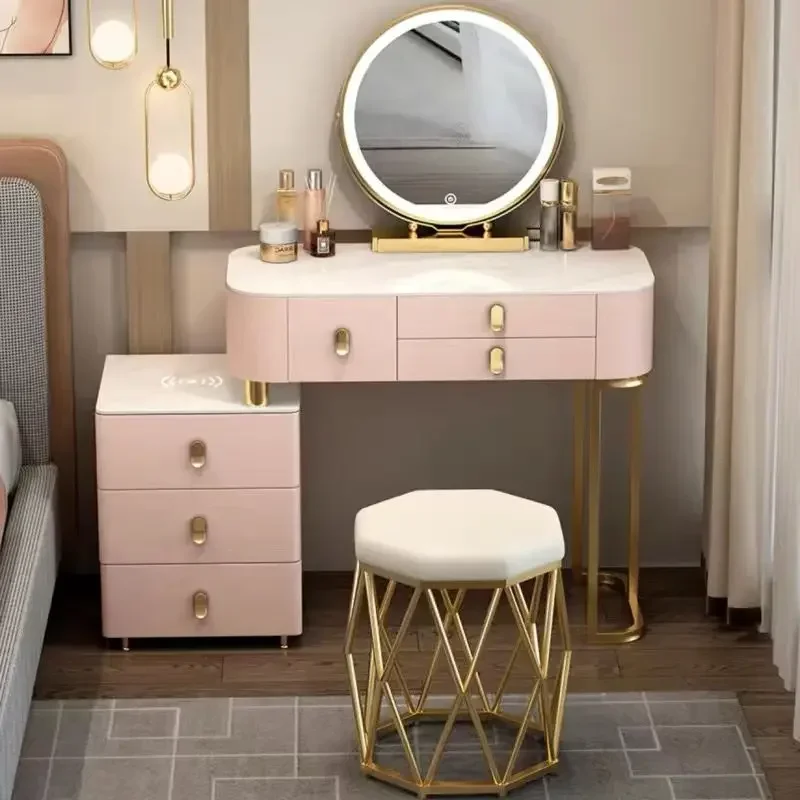 

dressing table solid wood bedroom intelligent multi-function Nordic dressing table audio Bluetooth light luxury simple
