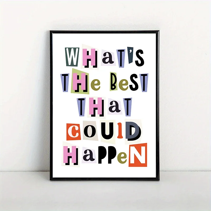 1pc frameless Canvas Painting Colorful Inspiring Quotes Poster Modern Simplicity Print Retro Canvas Painting Wall Art Picture fo