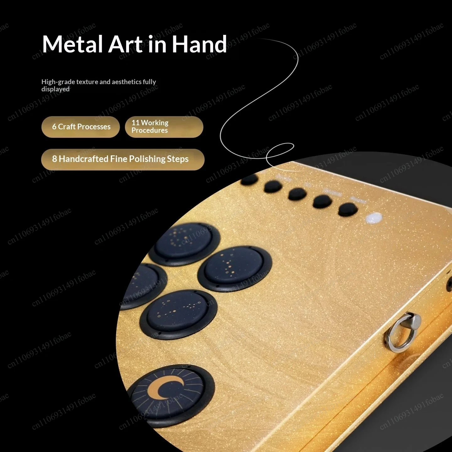 CNC All Aluminum Arcade Game Controller Electromagnetic Induction Fighting Joystick 1ms Response Speed