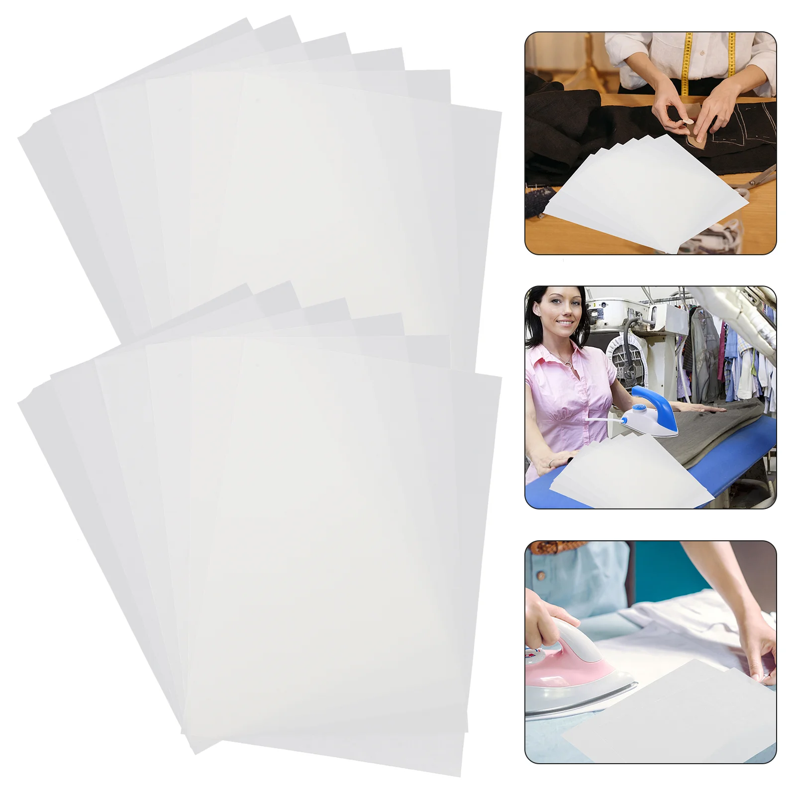 20 Sheets Double-sided Iron-on Patch Adhesive Hemming Tapes Sewing Fabric Interlining for Non-woven Strip