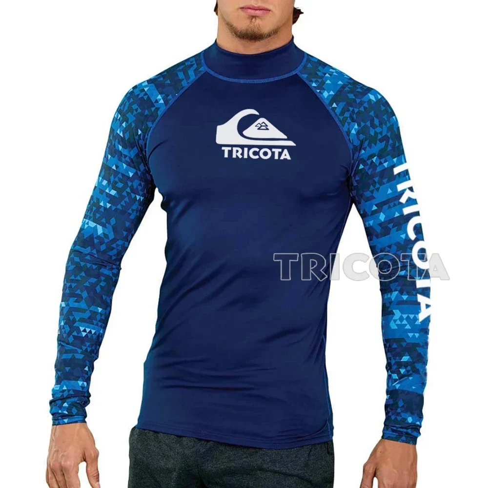 Men Surfing Swimwear Rash Guards Long Sleeve T-shirt Beach UV Protection Diving Swimsuit Water Sports Motorboat Boxing Wear Tops