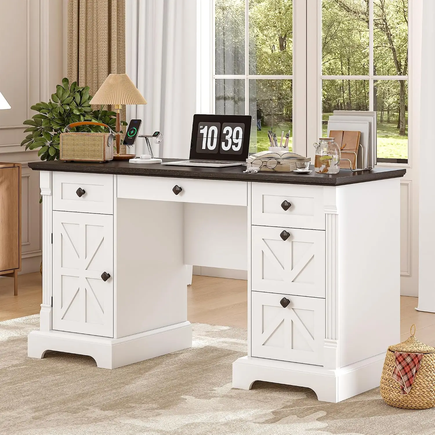Farmhouse Computer Desk 55