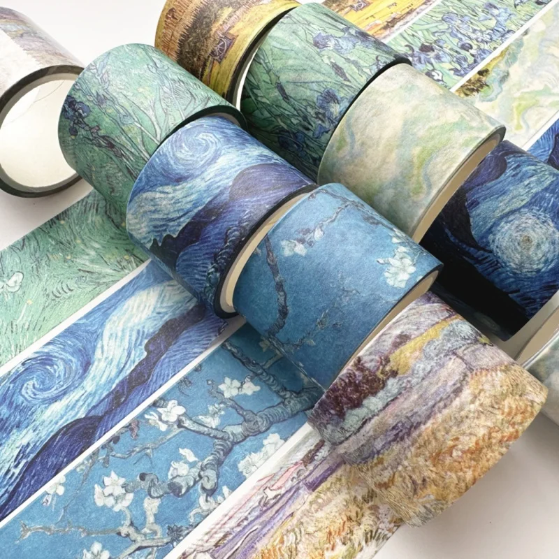 1 Roll Retro Starry Sky Tape Geometric Hot Stamping Pattern Decorative Tape Used For Scrapbooks Diaries DIY Gifts