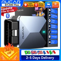 MUCAR BT200 MAX Auto OBD2 escáner ELM327 CANFD herramienta bidireccional 15 reinicio sistema completo lector de código de diagnóstico actualización gratuita para la vida