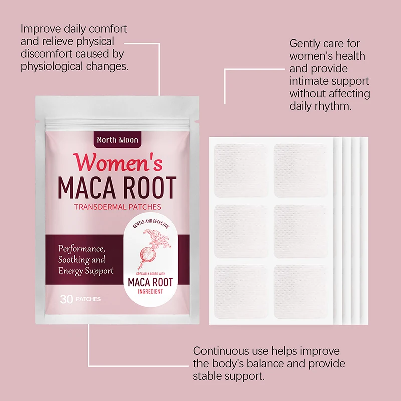 30 رقعًا للعناية بالجسم الأنثوي، مكونات طبيعية، رقع ماكا جذر عبر الجلد، تدعم توازن الهرمونات للطاقة، مصنوعة خصيصًا #4