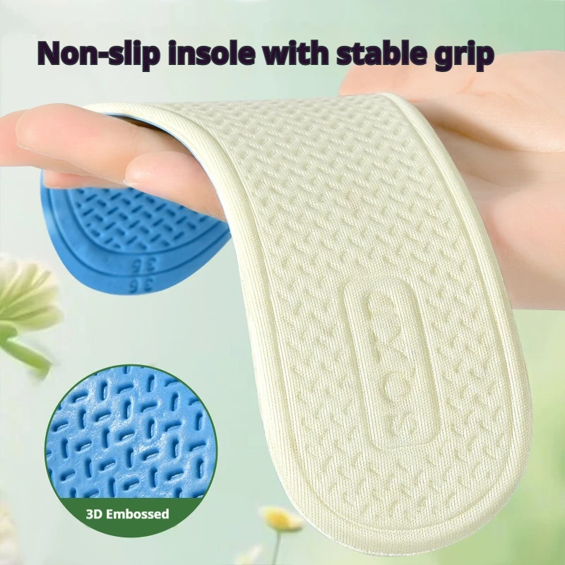 Women Insole Breathable Non Slip Latex Shoe Flat Shoes High Heels Sweat Absorbing Deodorizing Insoles Unisex Shoe Sole