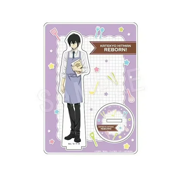

Anime HITMAN REBORN! Western food Sawada Tsunayoshi Gokudera Hayato Stand Figure Acrylic Model Plate Cosplay Desktop Decor