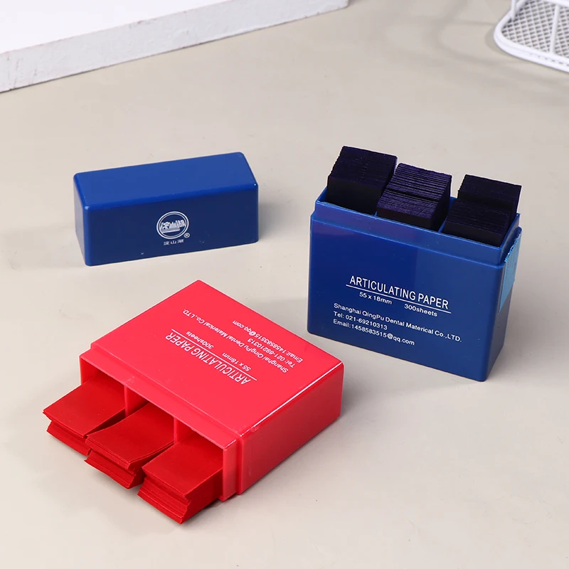 

300 шт., стоматологические 55*18 мм, синие/красные шарнирные бумажные полоски, стоматологический материал для отбеливания зубов полости рта, 55*18 мм, стоматологические инструменты