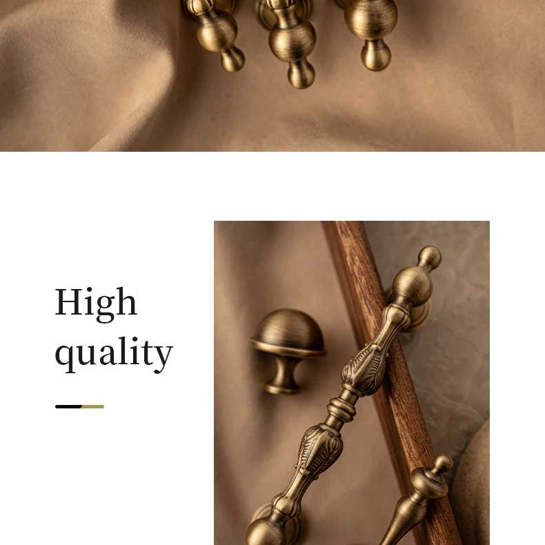 Antique brass furniture pull and drawer knob — supplier illustration 3