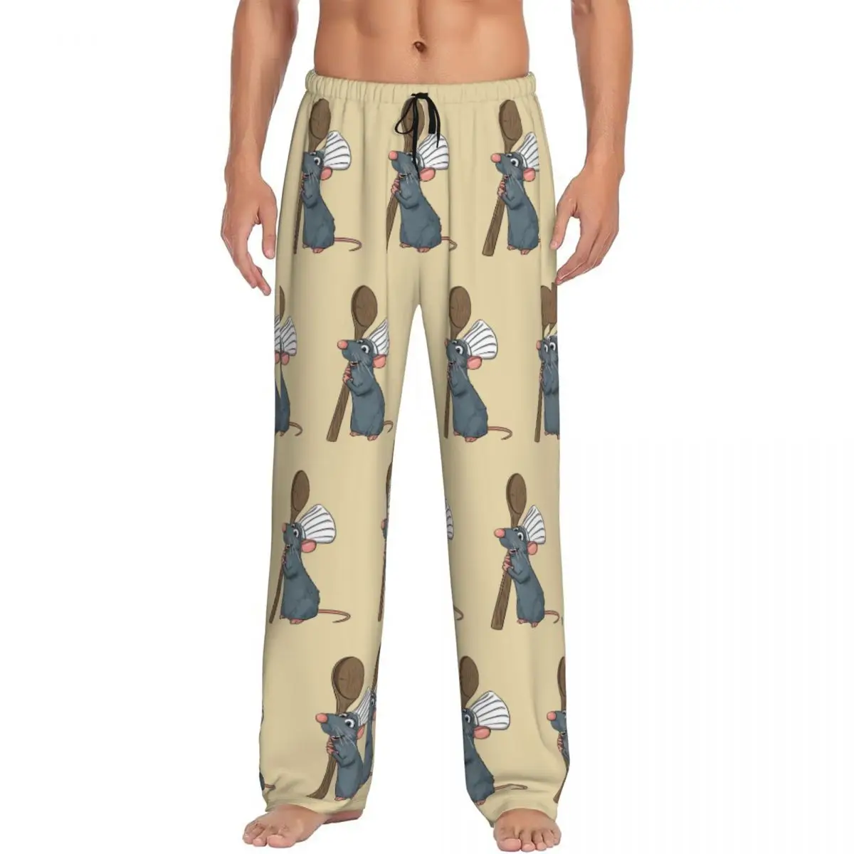 الخريف الشتاء الرجال الاطفال راتاتوي الأسرة مطابقة وتتسابق السراويل طباعة كوميديا ماوس الرسوم المتحركة مع جيوب Sweatpants #6