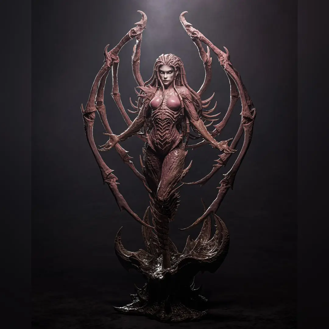1PC Queen of Blades Resin Blank Model 3D Printed  DIY Coloring Self-assembly Miniature 90/120/150/180/210mm