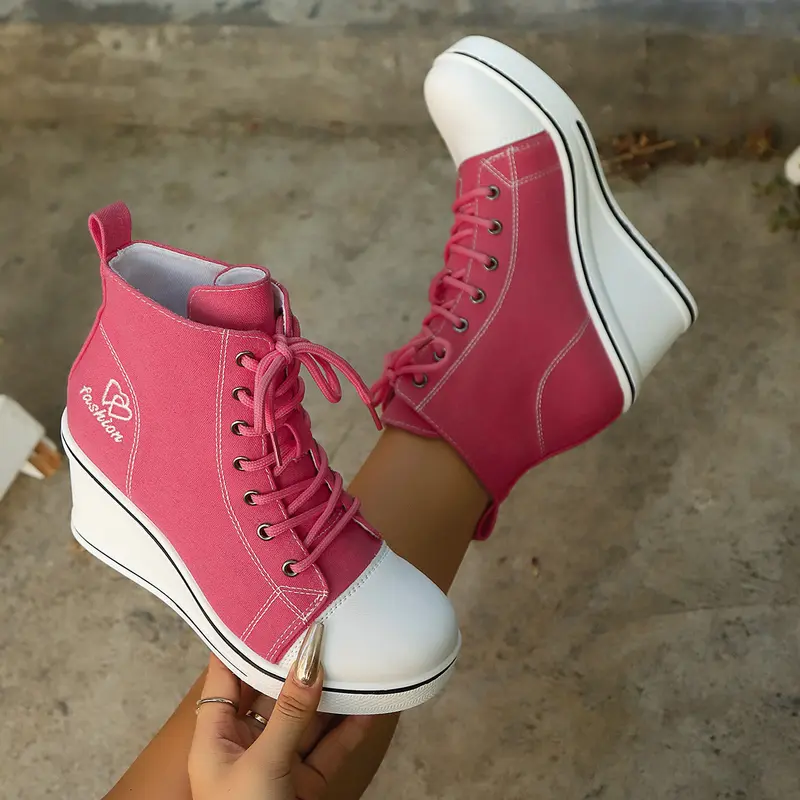 Women Shoes Classic Breathable Canvas Shoes Fashion Casual Vulcanized Shoe Women Wedge Sneakers Height Increasing Platform Shoes - Image 5