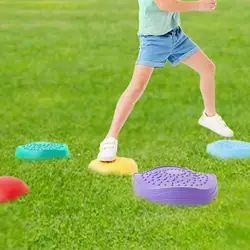 Stackable Stepping Stones Obstacle Course For Kids Anti-slip Texture Balance Stones Stackable Colored Stones Sensory Play Toy