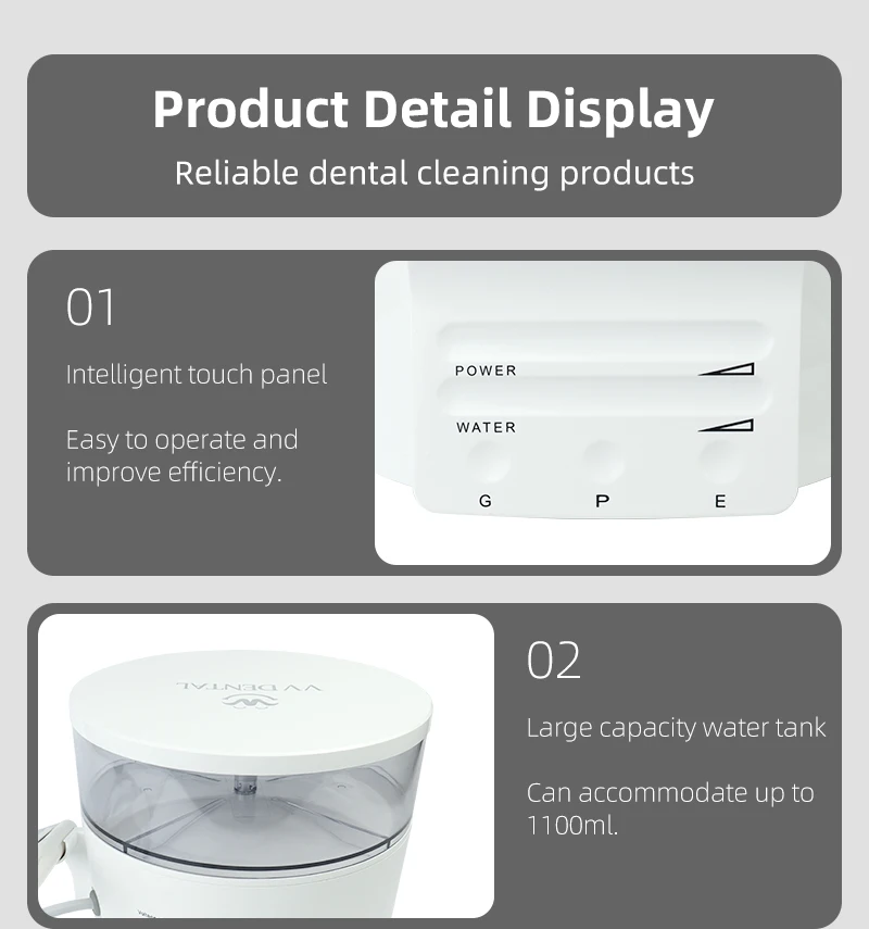 VVDental Tragbarer Ultraschall-Scaler mit Abnehmbarem Handstück und Aufsätzen, Automatische Wasserversorgung, Passend für Woodpecker EMS Maschine, Dentalwerkzeuge – Detail 8