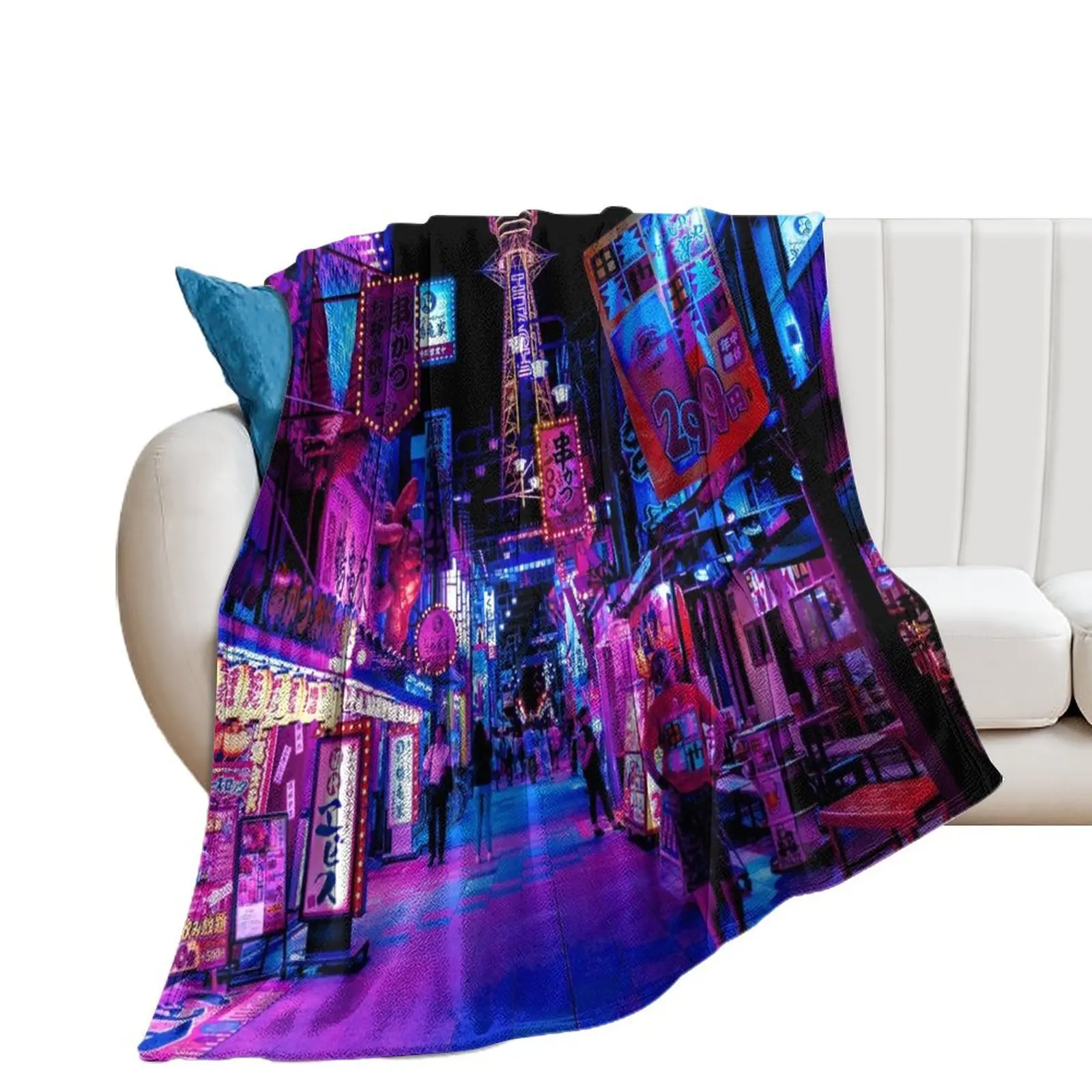 

Osaka's Neon Paradise Throw Blanket sofa bed Sofa Multi-Purpose Giant Sofa Blankets