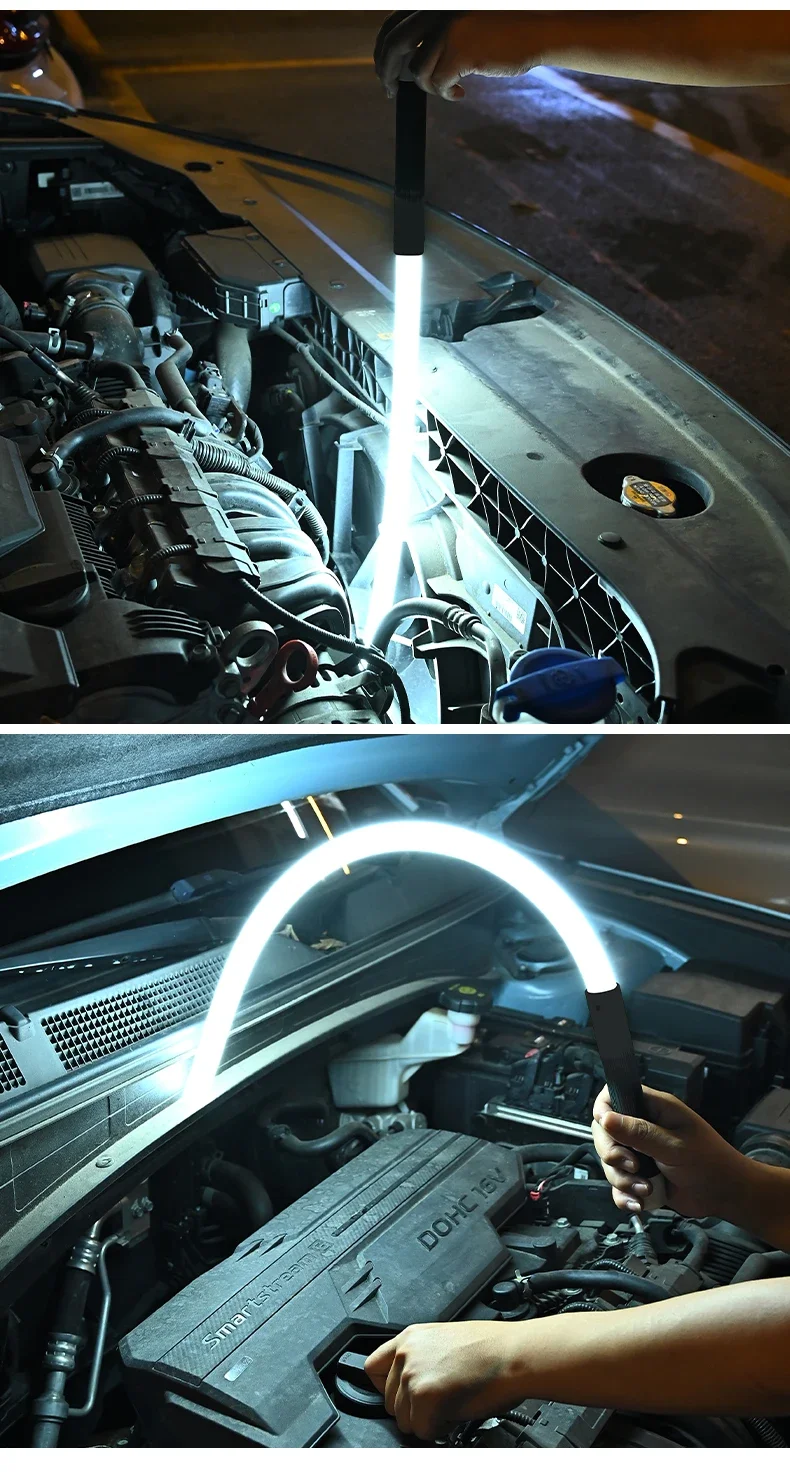 Tragbare Biegbare LED-Taschenlampe mit Hoher Helligkeit, Flexible Arbeitsleuchte, Wiederaufladbare Taschenlampe für Mechaniker und Autoreparaturen – Detail 15