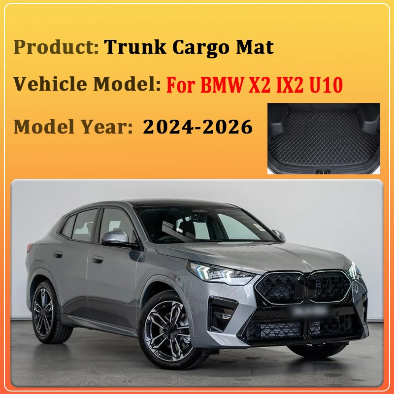 Car Rear Trunk Mat For BMW X2 iX2 Accessories U10 2024 2025 2026 MK2 Easy Clean Auto Waterproof Tray Pads Body Kit Interior Part
