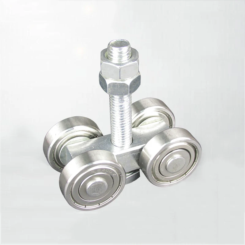 4PCS Stainless Steel Heavy Hanging Rail Wheels Industrial Plant Orbital Sliding Door Rollers Lifting Wheels Pulleys Load 450KG