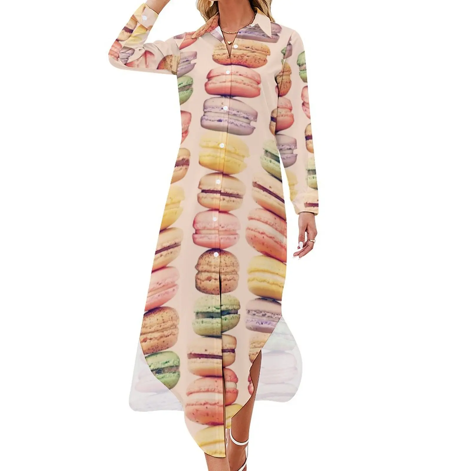 

J'aime Macarons! Long Sleeved Shirt Dress luxury evening dresses 2024 summer dress clothes for women