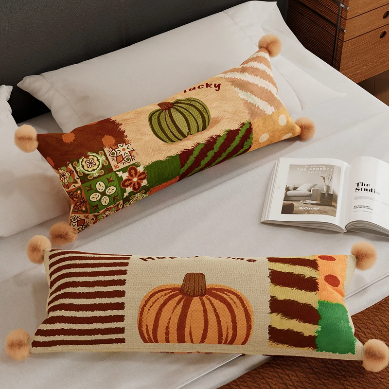 Retro Sofa Pillowcase Bedroom Backrest Pad with Core Homestay Decoration Pillow Removable And Washable Waist Pillow Support
