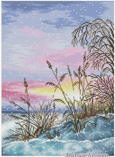 

Quality Beautiful Counted Cross Stitch Kits Embroidered Home Decoration 20-Winter sunset 33-42