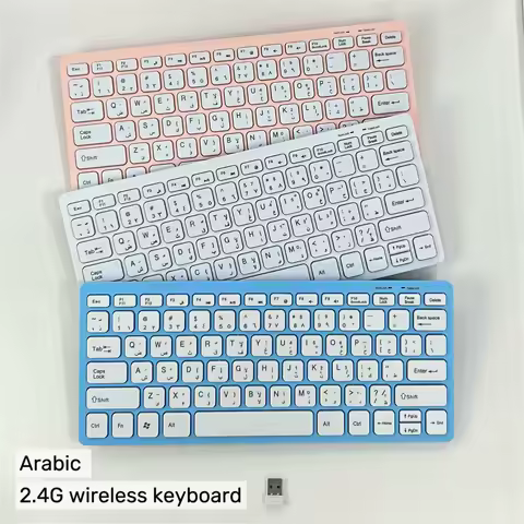 Japanese/Korean/French/Spanish/Russian/Cangjie/Arabic 2.4G Wireless Keyboard Mini For Notebook Laptop Mac Desktop PC Computer