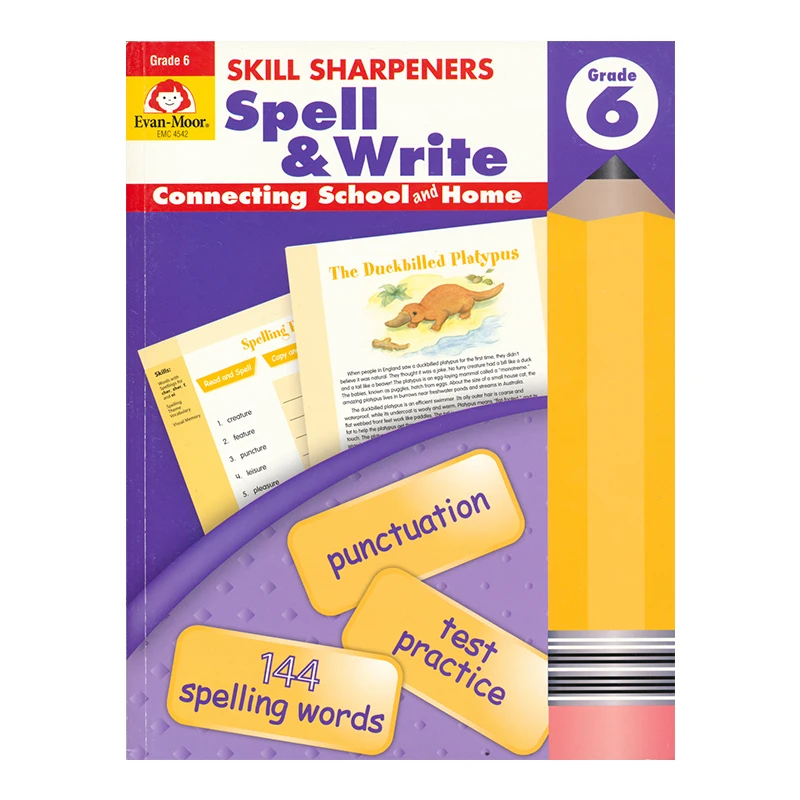 Evan-Moor Skill Sharpeners Spell & Write, Grade 6 Workbook,aged 9 10 11 12, English book 9781596730502