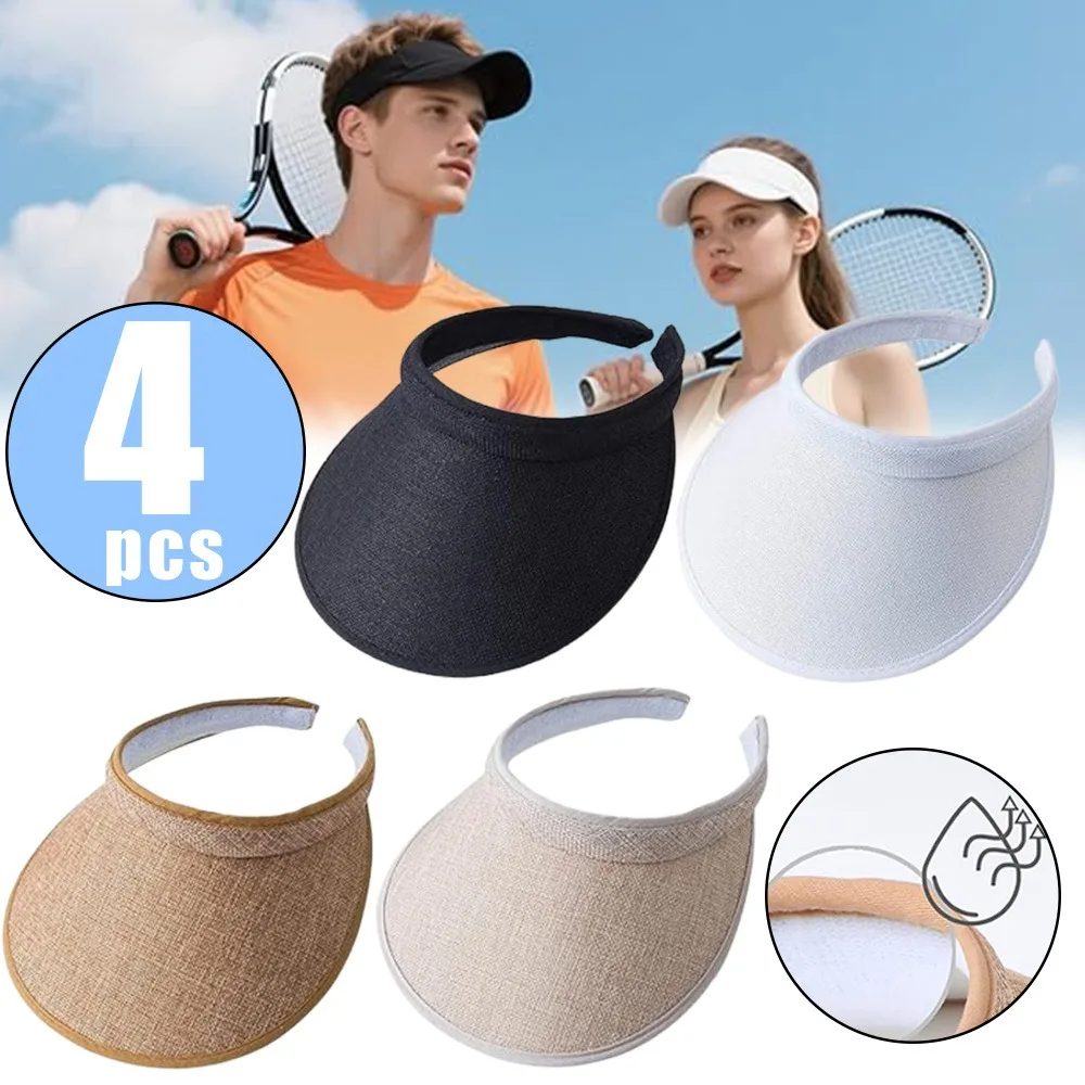 

4 шт. солнцезащитных козырьков с УФ-защитой, легкие, эластичные, для занятий спортом на открытом воздухе и велоспорта. | Спортивная панама от солнца