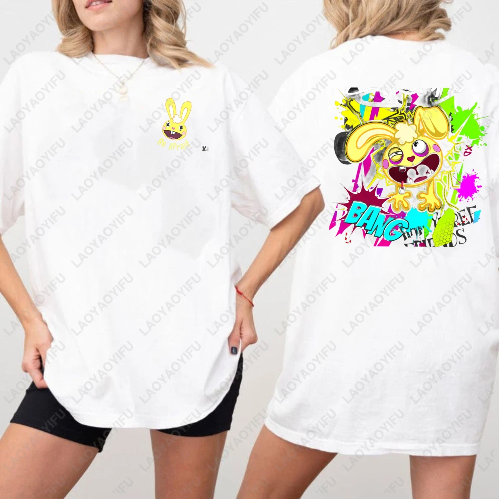 

Happy Tree Friends shirt Fashion Cartoon Cuddles Bunny Graphic Unisex Cotton T-Shirt Casual Streetwear Round Neck Tee