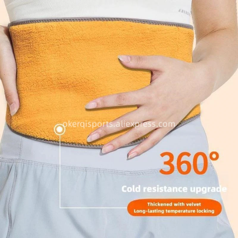 Men Women Warm Waist Support Belt Thermal Fleece Lumbar Brace for Elderly Stomach & Back Pain Relief Waist Warmer Stomach Wrap