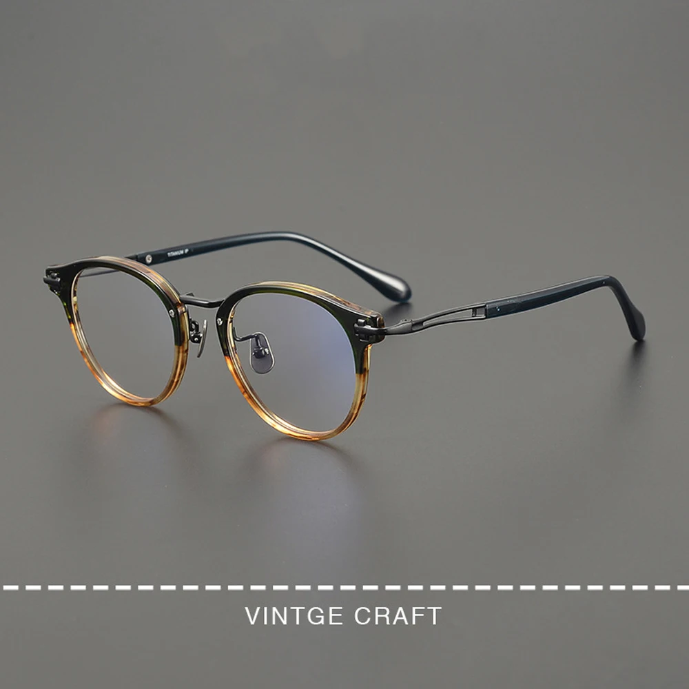 

Retro Fashion Gradient Two-tone men women Acetate Eyeglasses Frame Can Be Equipped With Anti-blue Myopia Lenses Eyewear Frame