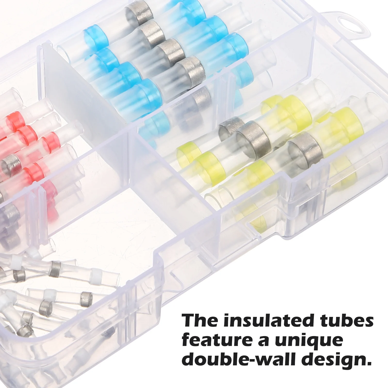 

1Set Waterproof Heat Shrink Terminal Wire Connectors Electrical Kit Automotive Marine Butt Connectors Wire Terminal Kit