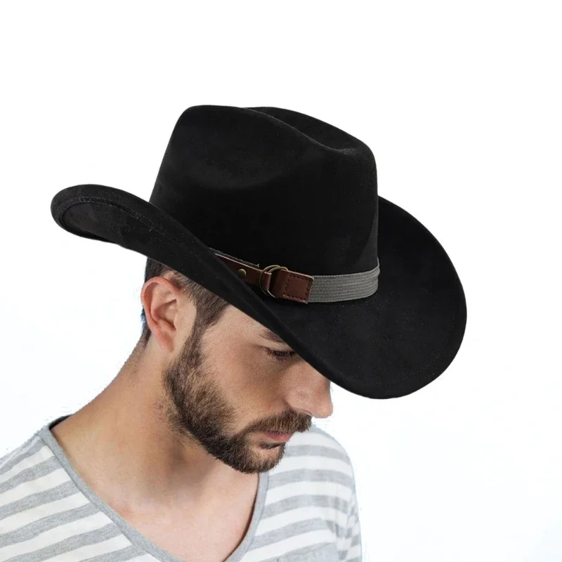 

Soft Sueded Western Hat Street Styles Denims Hat Retros Fashion Denims Hat for Fashionable Men and Women