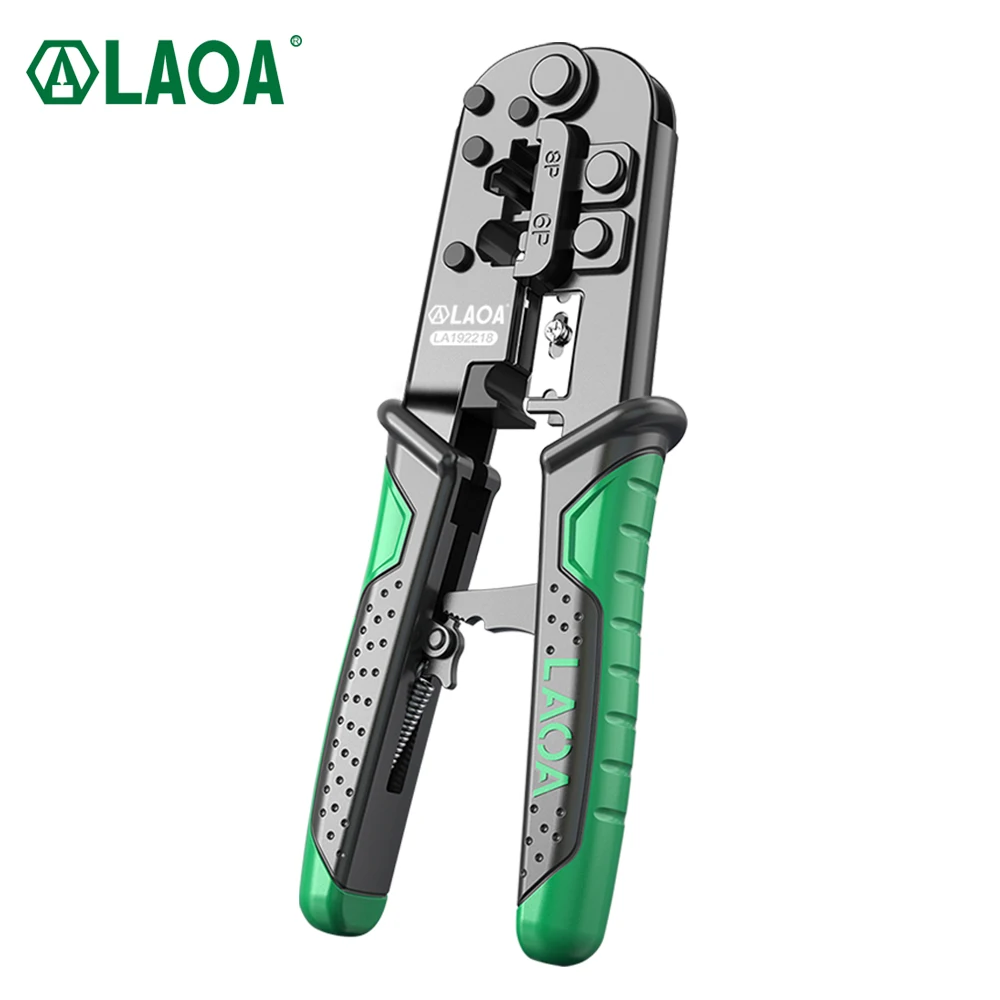 LAOA RJ45 Crimping Tool Ethernet Network LAN Cable Crimper Cutter Stripper Plier for 6P 8P Crystal Head Pressing Motorcycle Tool