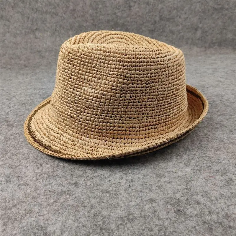 Handwoven Foldable Straw Sun Hat for Men and Women Premium Raffia Material for Sun Protection and Breathability 55-59cm