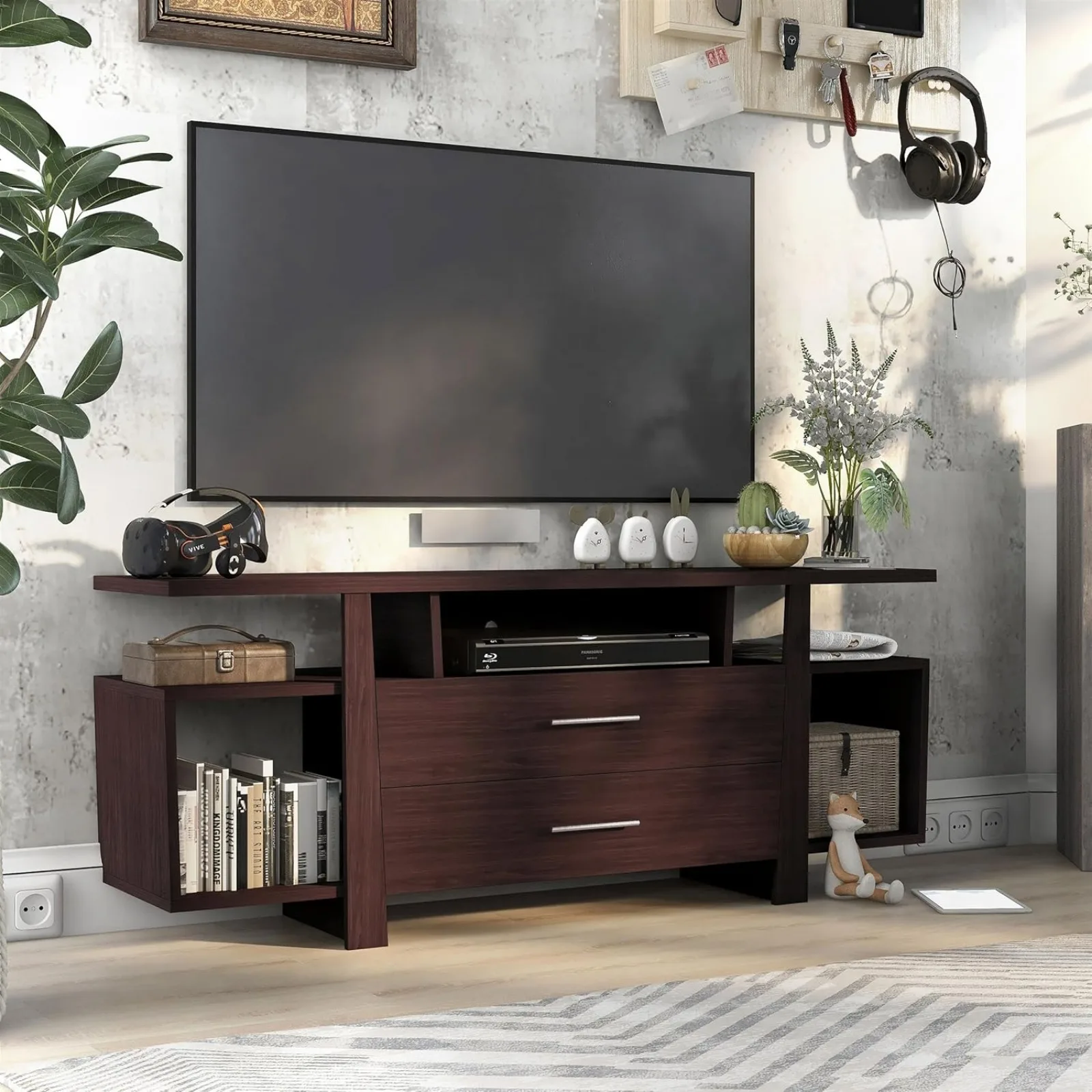 Us Raphael Modern Hout Multi-Opslag 59-Inch Tv-Standaard, Espresso