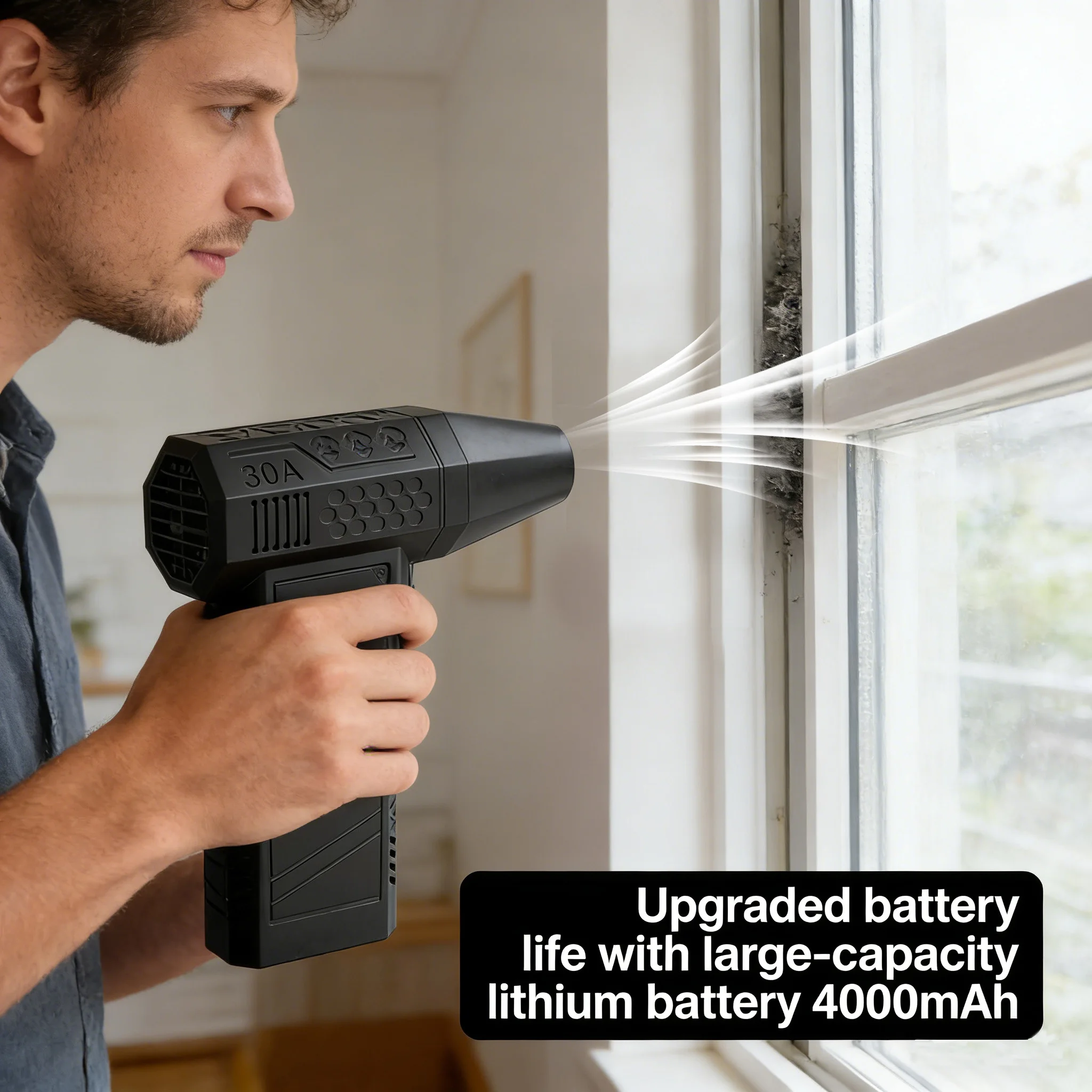 

130000RPM Wind Speed 52m/s Mini Turbo Jet Fan Car Computer Cleaning Blower Tool Electric Air Duster with 3 Gear Adjustable