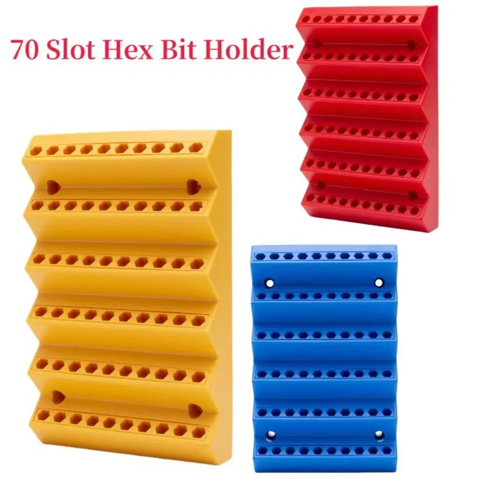 

70 Slot Hex Bit Holder Organizer Drill Bit Storage Milling Cutter Drill Holder Inch Hex Impact Bit Wall Mounted Storage Bracket