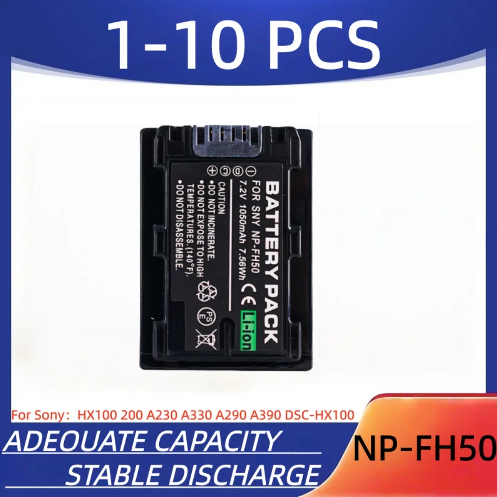 NP-FH50 Digital Camera Battery 1050mAh NP-FH50 Rechargeable Battery, Suitable for Sony HX100 200 A230 A330 A290 A390 DSC-HX100