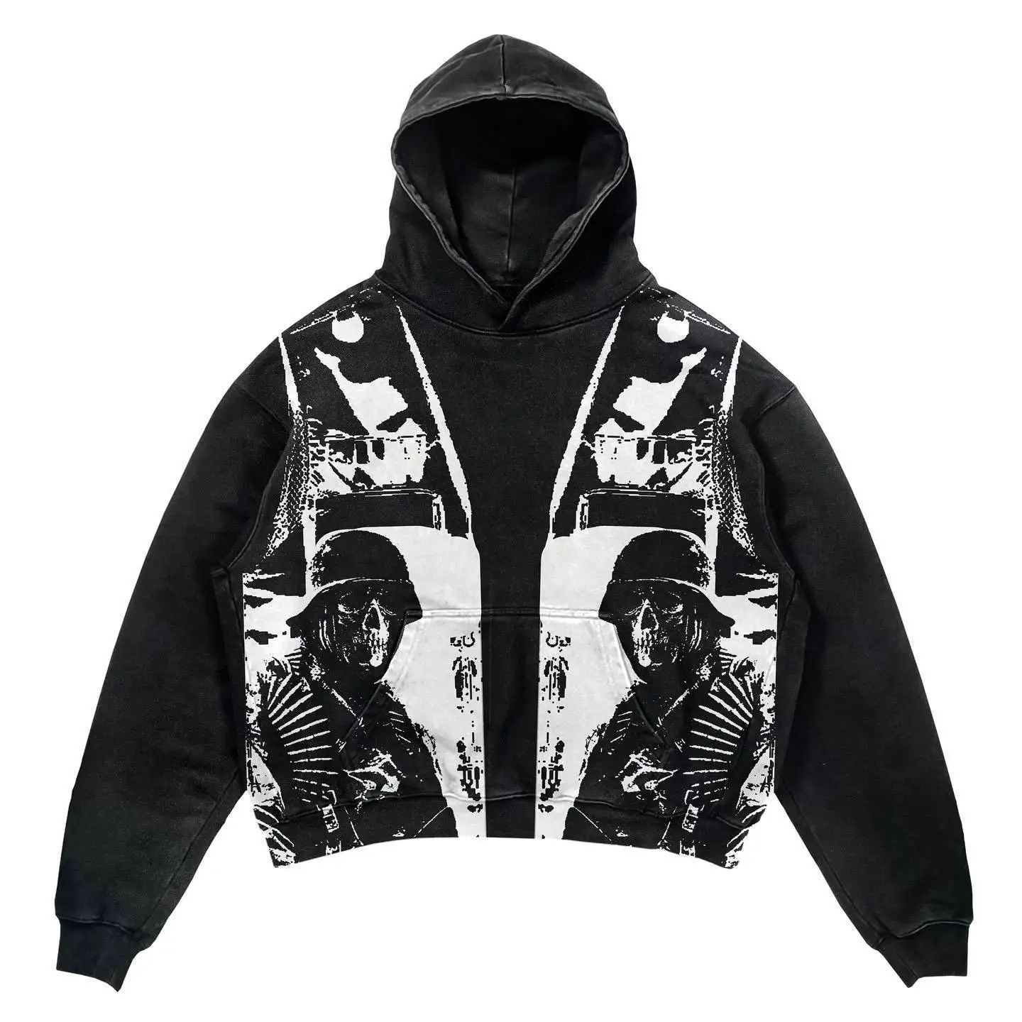 

Retro Y2K Hoodie 2022 Coats Streetwear Gothic Casual Alphabet Blast Print Pattern Skull Fashion Hoodie Men Harajuku Men Clothing