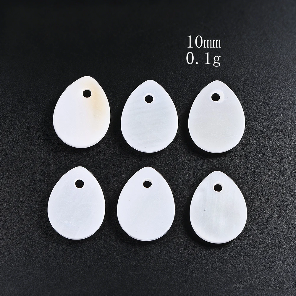 5pcs Exquisite Natural Shell Pendant Teardrop Moon Shape Single Hole Iridescent Ornament DIY Handmade Wind Chime Bead Accessory